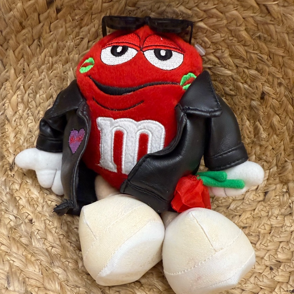 M&M'S Red Character Plush with Black Jacket